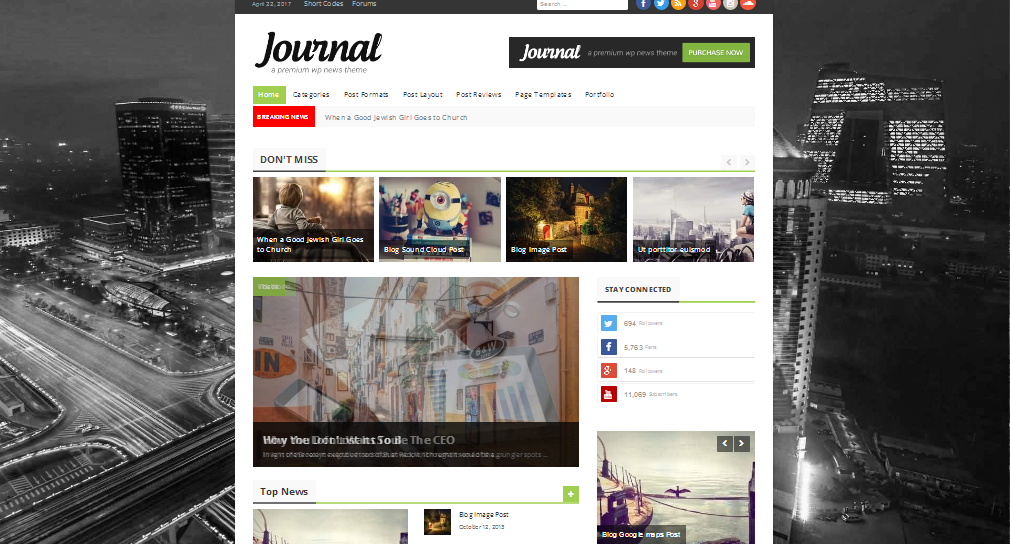 News Journal Theme for Newspaper, Blog or Magazine