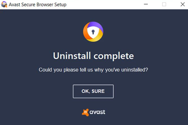 uninstall avast secure browser