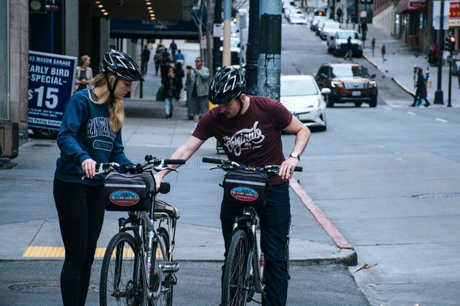 cyclists helmets