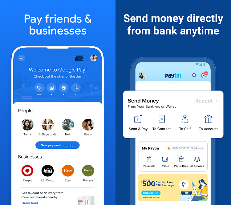 Google Pay and Paytm