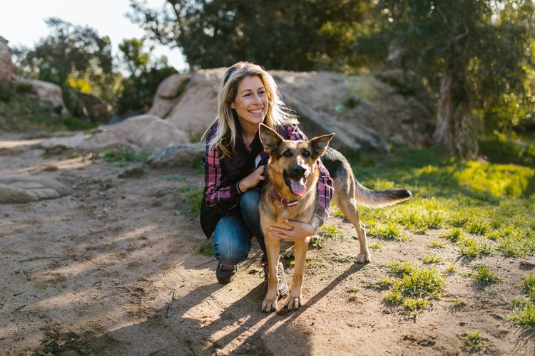 hiking with dog