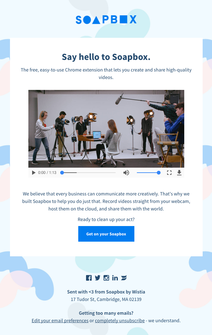 soapbox video email marketing example