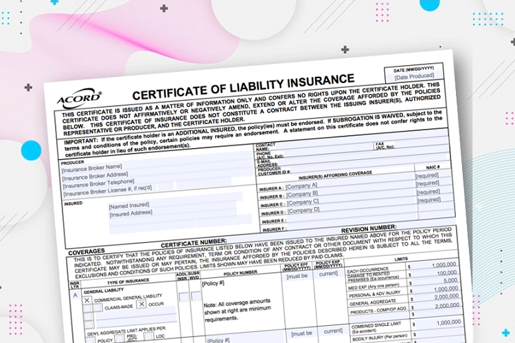 certificate of insurance