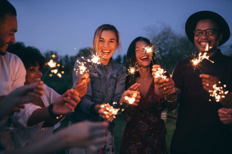 sparklers and fireworks