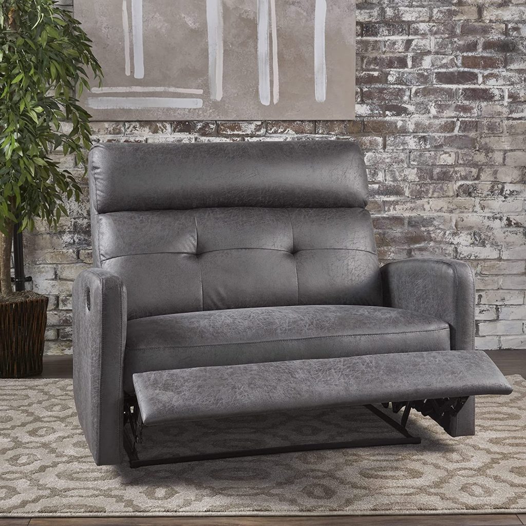 Hana Plush Cushion Tufted Back Loveseat Recliner