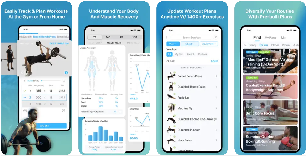 JEFIT Workout Planner Gym Log