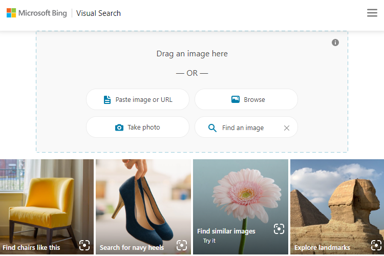 Bing visual search